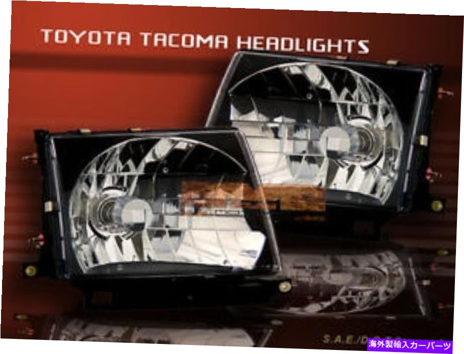 USヘッドライト 97-00トヨタタコマヘッドライトクリスタルブラック99 98ランプ 97-00 TOYOTA TACOMA HEADLIGHTS CRYSTAL BLACK 99 98 LAMPS【並行輸入品】