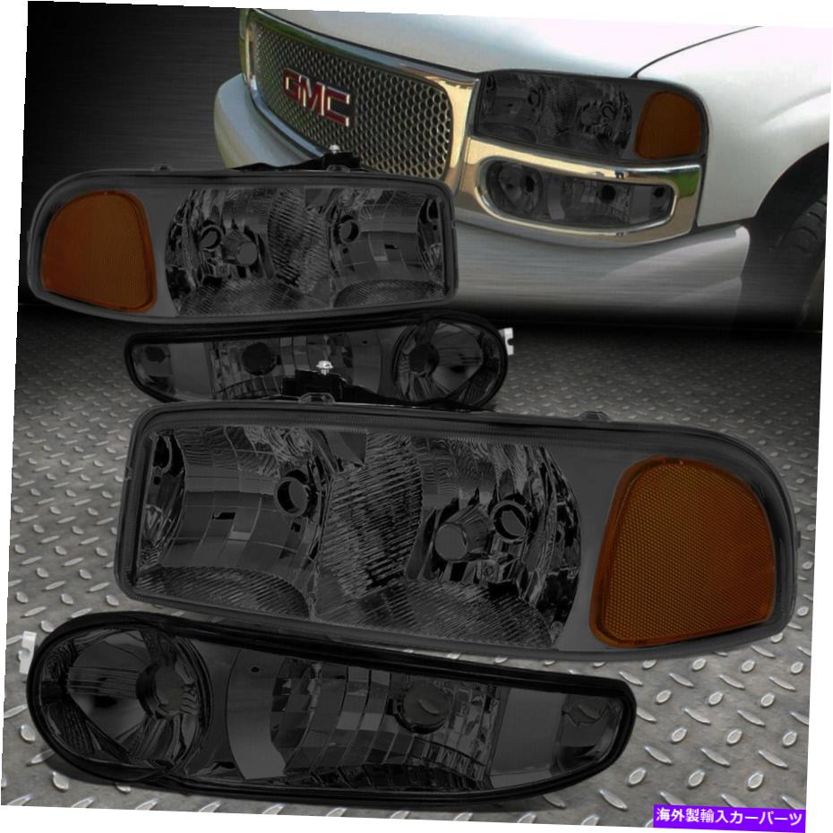 USヘッドライト 01-06 Sierra Yukon Denali Smoked Housing Amber Cornerヘッドライトバンパーランプ FOR 01-06 SIERRA YUKON DENALI SMOKED HOUSING AMBER CORNER HEADLIGHT BUMPER LAMPS【並行輸入品】