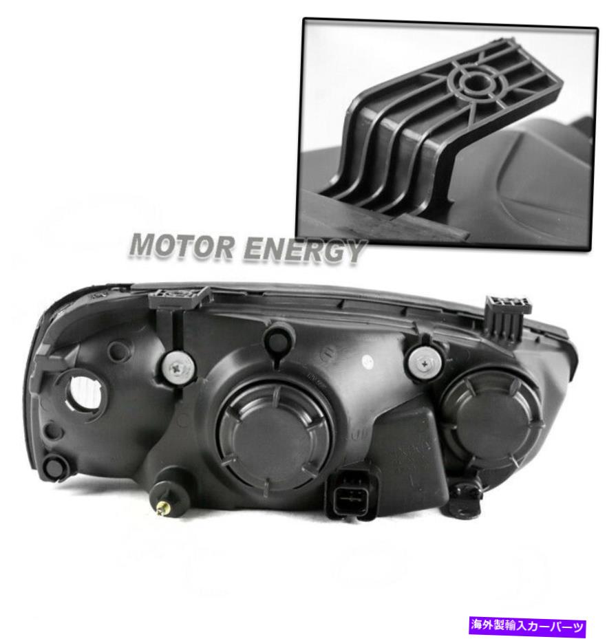 USヘッドライト 01-03 Elantraの交換黒のヘッドライトランプW / LED DRLキット左+右ペア FOR 01-03 ELANTRA REPLACEMENT BLACK HEADLIGHT LAMP W/LED DRL KIT LEFT+RIGHT PAIR【並行輸入品】
