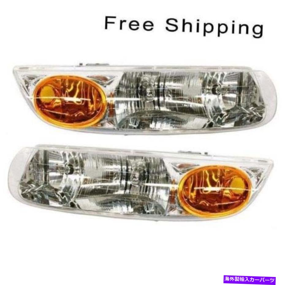USヘッドライト ハロゲンヘッドランプアセンブリセット2 LH＆RHサイドフィットSaturn SL SL1 SL2 SW2 Halogen Head Lamp Assembly Set of 2 LH & RH Side Fits Saturn SL SL1 SL2 SW2【並行輸入品】