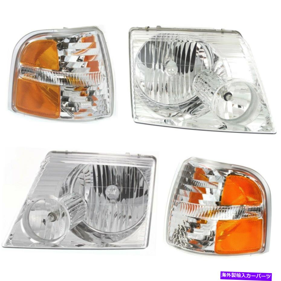 USヘッドライト 2002-2004フォードエクスプローラのヘッドライトキット左右4ピース Headlight Kit For 2002-2004 Ford Explorer Left and Right 4Pc【並行輸入品】 37,567円