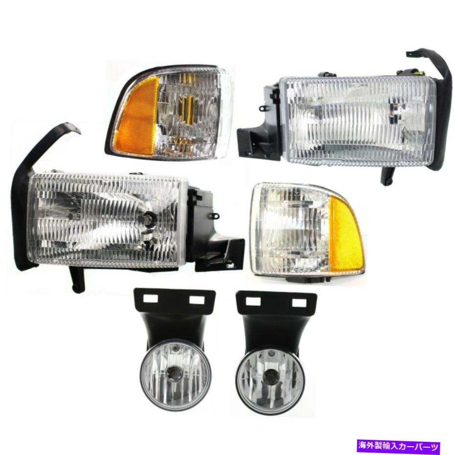 USヘッドライト 1999年から2001年のドッジRAM 1500のヘッドライトキット1500左右6 PC Headlight Kit For 1999-2001 Dodge Ram 1500 Left and Right 6pc【並行輸入品】