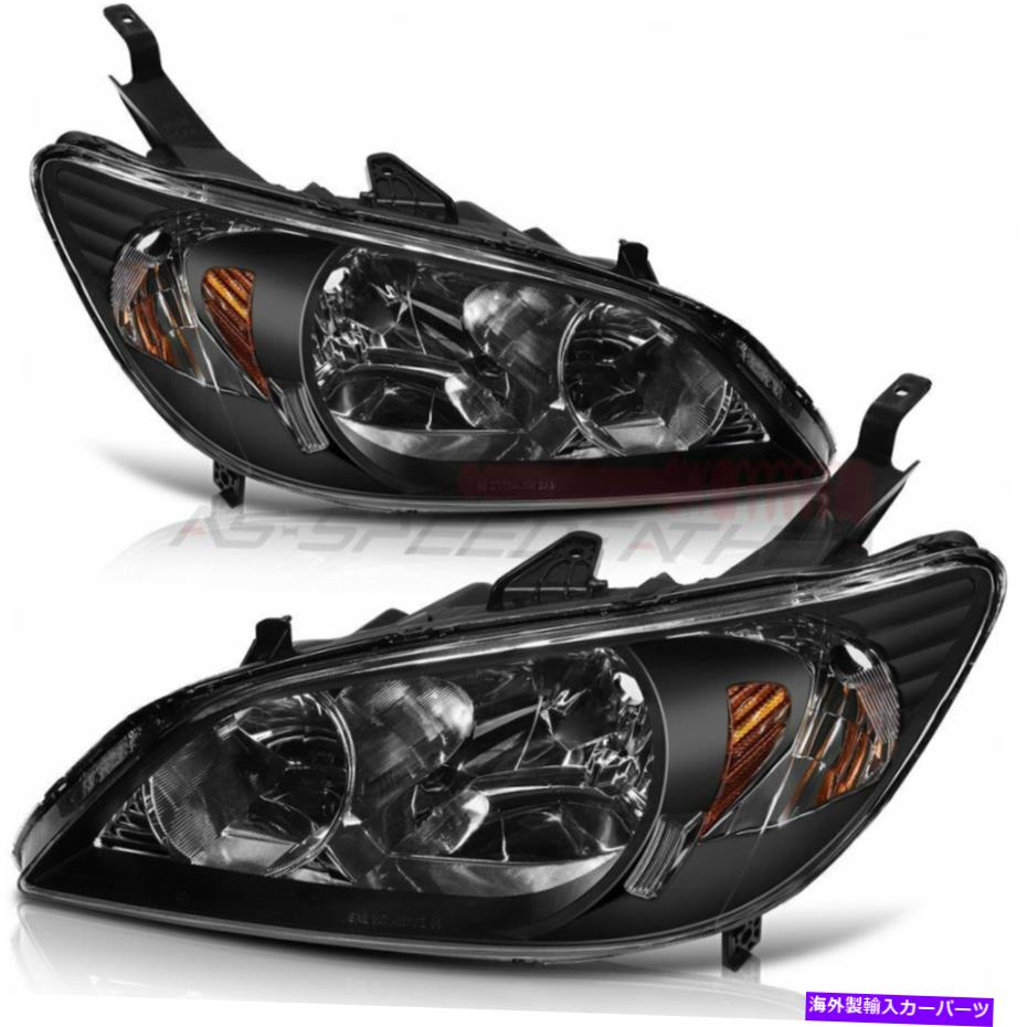 USヘッドライト フィット2004-2005ホンダシビックヘッドライトアセンブリ左右サイドライトペアセット Fits 2004-2005 Honda Civic Headlights Assembly Left & Right Sides Light Pair Set【並行輸入品】