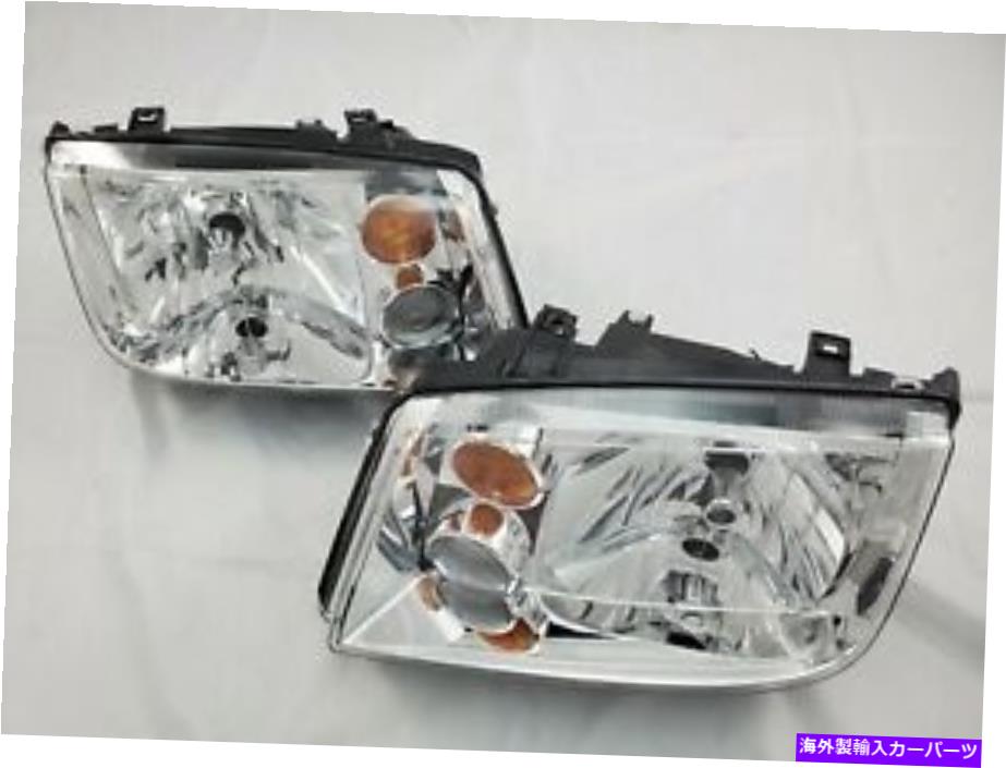 USヘッドライト 1999年から2004年のVW Jetta Chromeの交換ヘッドライトセット For 1999- 2004 VW Jetta Chrome Replacement Headlight Set BUILT IN FOG LIGHTS【並行輸入品】