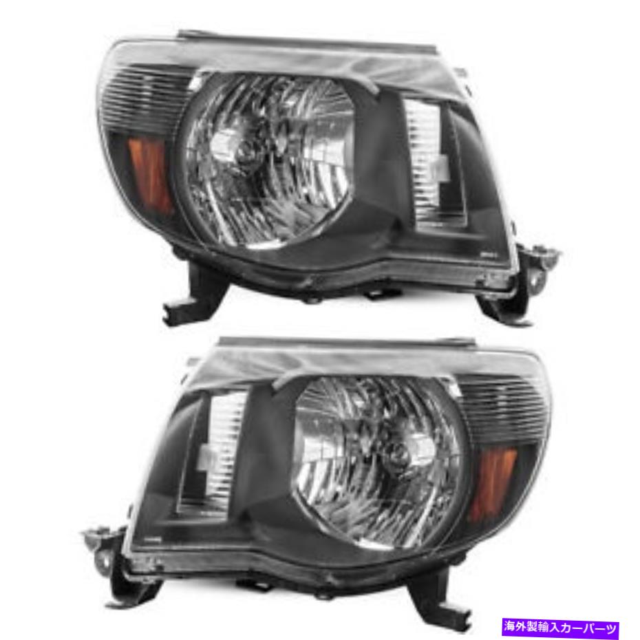 USヘッドライト Toyota Tacoma 8111004173 Headlightアセンブリキットブラックアンバーヘッドランプ for 05-11 Toyota Tacoma 8111004173 Headlight Assembly Kit Black Amber Headlamps【並行輸入品】