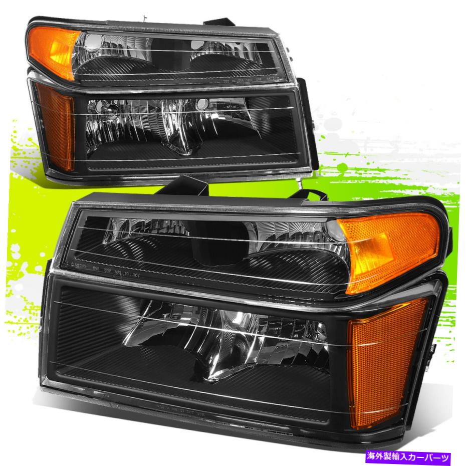 USヘッドライト Colorado Canyon 04-12ブラックアンバーペアのためのファクトリースタイルのハロゲンヘッドライトランプ Factory Style Halogen Headlight Lamps for Colorado Canyon 04-12 Black Amber Pair【並行輸入品】｜Us Custom Parts Shop USDM