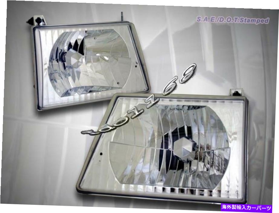 USヘッドライト 1992-2004フォードエコノリンE-150/250/350クリアクリスタルスタイルヘッドライト 1992-2004 FORD ECONOLINE E-150/250/350 CLEAR CRYSTAL STYLE HEADLIGHTS【並行輸入品】