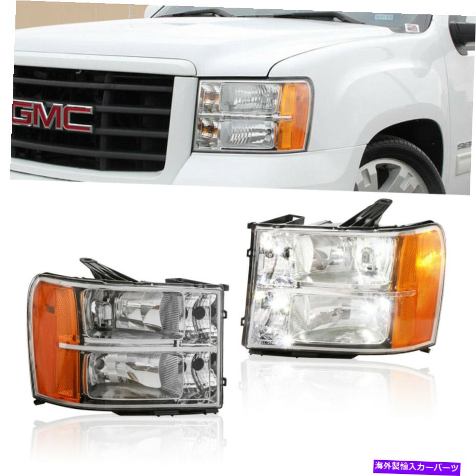 USヘッドライト 07-13 GMC Sierra 1500 2500 3500HDのための2ピースフロントヘッドライトランプアセンブリ 2PCS Front Headlight Lamps Assembly For 07-13 GMC Sierra 1500 2500 3500HD【並行輸入品】