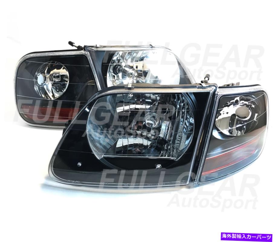 USヘッドライト 黒クリアSVT。 FORD F-150 1997.8-2003のスタイルのヘッドライト＆コーナーライトセット BLACK CLEAR SVT. STYLE HEADLIGHTS & CORNER LIGHTS SET FOR FORD F-150 1997.8-2003【並行輸入品】