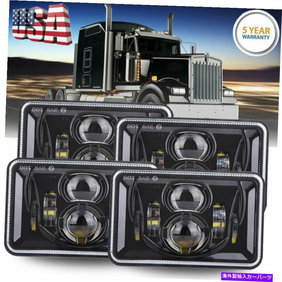 USヘッドライト ケンワースピータービルト貨物ライナーのための4ピース4&times;6 "シールされたLEDヘッドライト高ロー 4pcs 4x6" Sealed LED Headlights High Low For Kenworth Peterbilt Freightliner【並行輸入品】｜Us Custom Parts Shop USDM