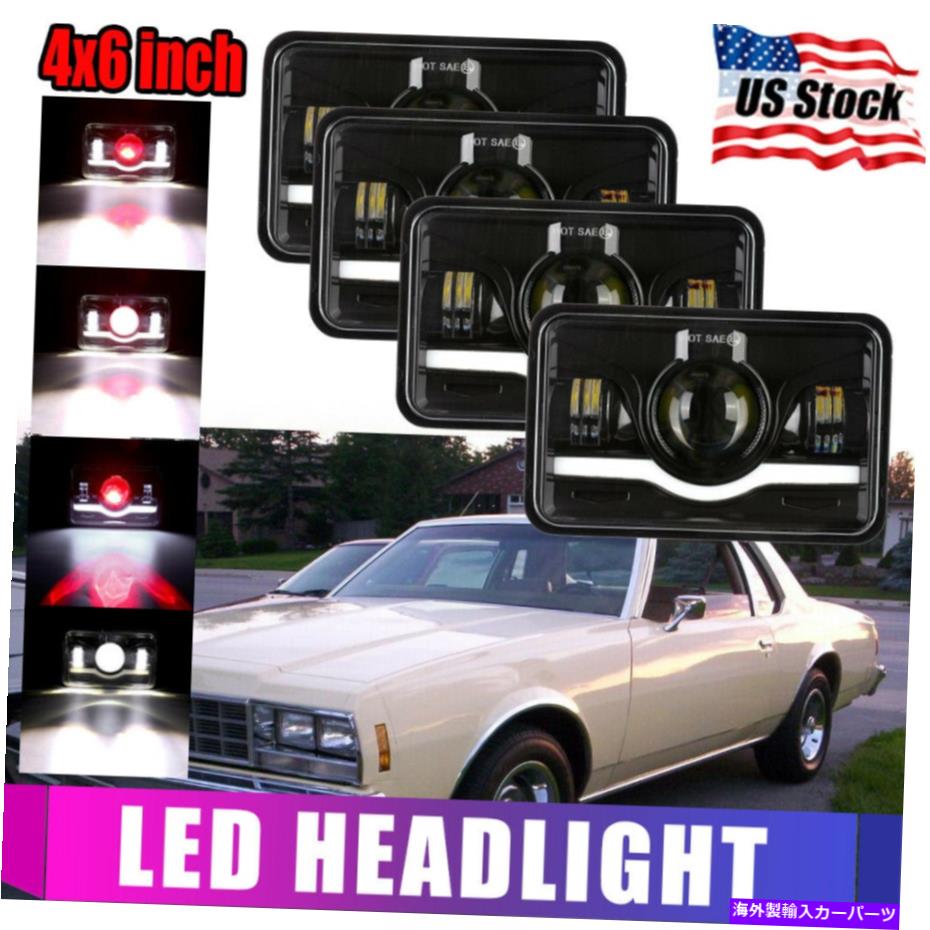 【楽天市場】USヘッドライト Chevrolet Impala 1978-1983 1985のための4ピース120W 4x6 