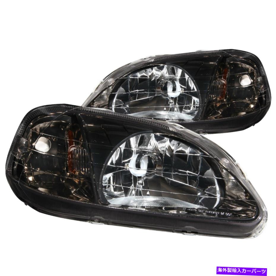 USヘッドライト Anzo USA 121234クリスタルヘッドライトセット99-00シビックにフィット Anzo USA 121234 Crystal Headlight Set Fits 99-00 Civic【並行輸入品】｜Us Custom Parts Shop USDM