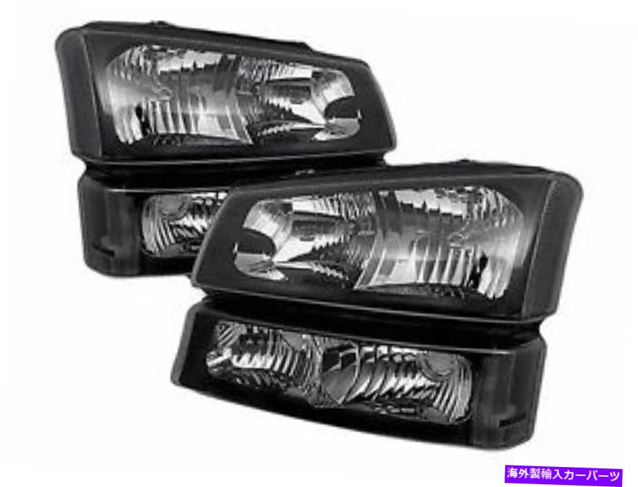 USヘッドライト 03-07 Chevy 1500/2500/3500 HDブラッククリアハウジングヘッドライト+ターン信号 For 03-07 Chevy 1500/2500/3500 HD Black Clear Housing Headlights + Turn Signals【並行輸入品】