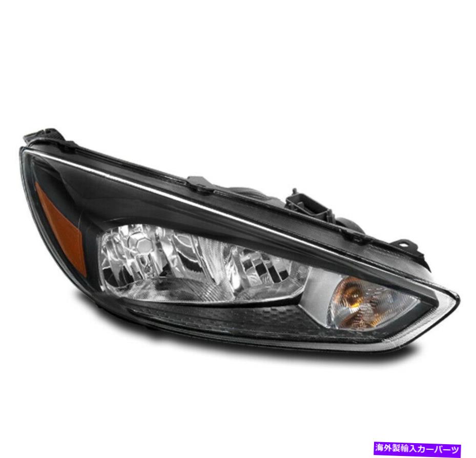 USヘッドライト 15-18フォーカス焦点SE STハロゲンヘッドライトヘッドランプブラック旅客RH For 15-18 Ford Focus S SE ST Halogen Headlight HeadLamp Black Passenger Right RH【並行輸入品】