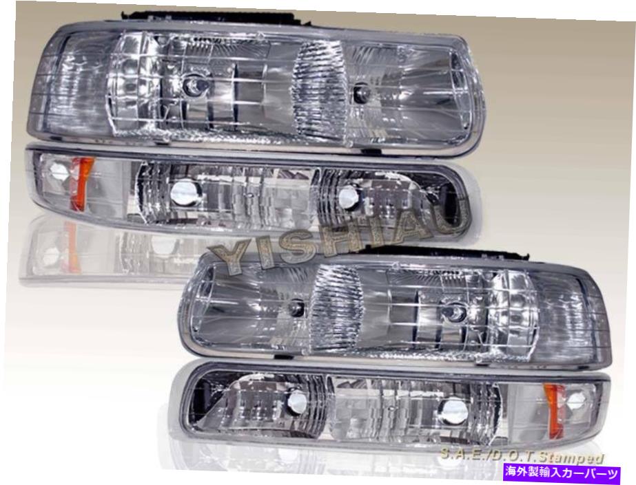 USヘッドライト 1999-02 Silverado 00-06 Tahoe Suburban Headlights＆Bumper Signal Liight Chrome 1999-02 SILVERADO 00-06 TAHOE SUBURBAN HEADLIGHTS & BUMPER SIGNAL LIIGHT CHROME【並行輸入品】｜Us Custom Parts Shop USDM
