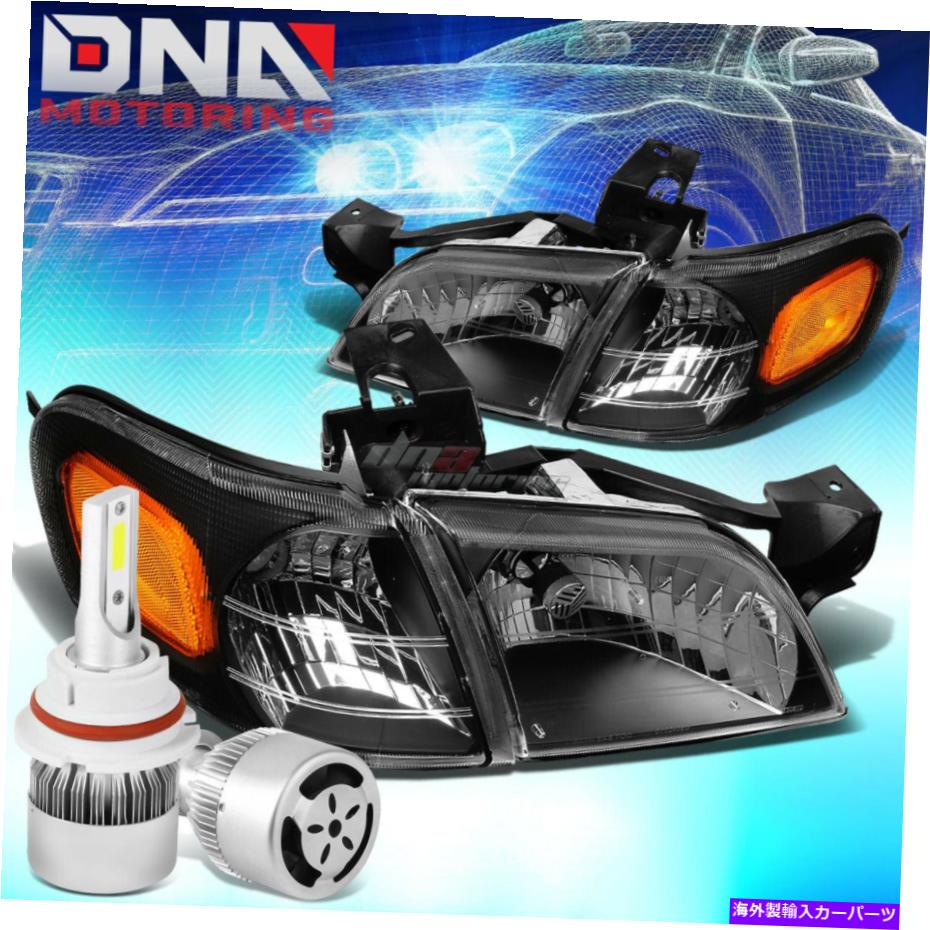 USヘッドライト ブラックハウジングヘッドライト+アンバーコーナー+ホワイトLED 9004 HID W /ファンフィット97-05ベンチャー BLACK HOUSING HEADLIGHT+AMBER CORNER+WHITE LED 9004 HID W/FAN FIT 97-05 VENTURE【並行輸入品】