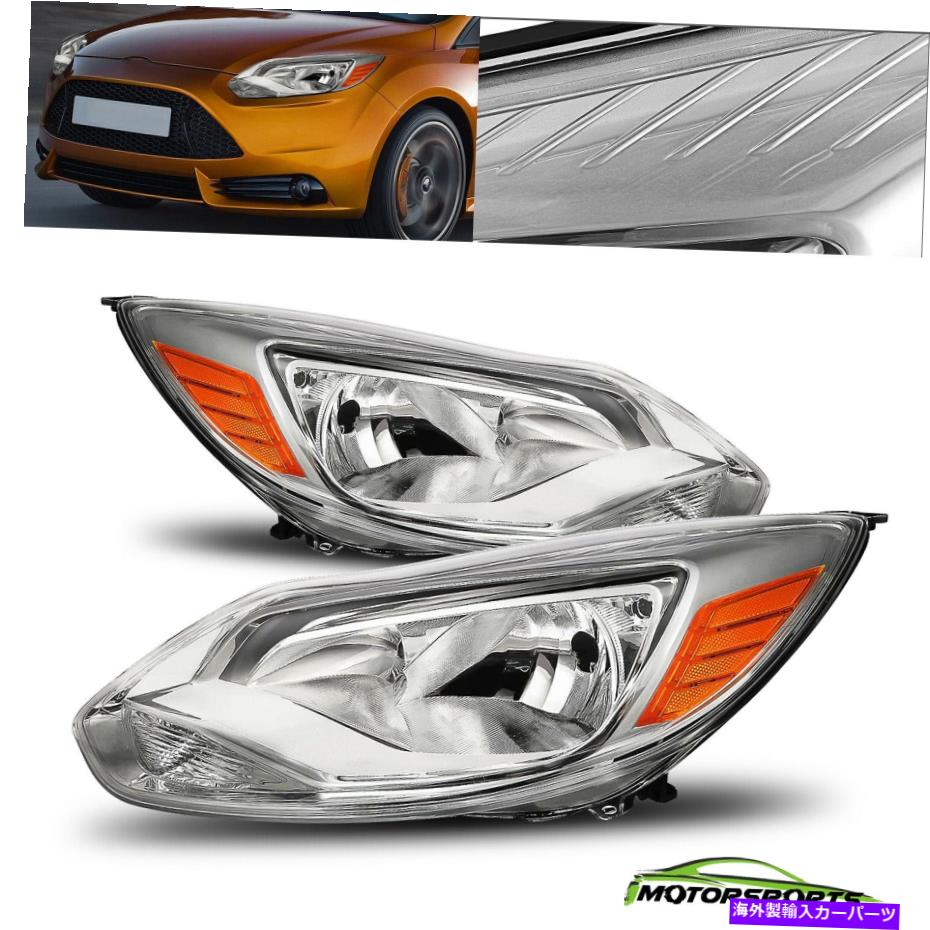 USヘッドライト フィット2012-2014フォードフォーカスブラックファクトリースタイルクロムヘッドライトヘッドランプペア Fits 2012-2014 Ford Focus Black Factory Style Chrome Headlights Head Lamps Pair【並行輸入品】｜Us Custom Parts Shop USDM