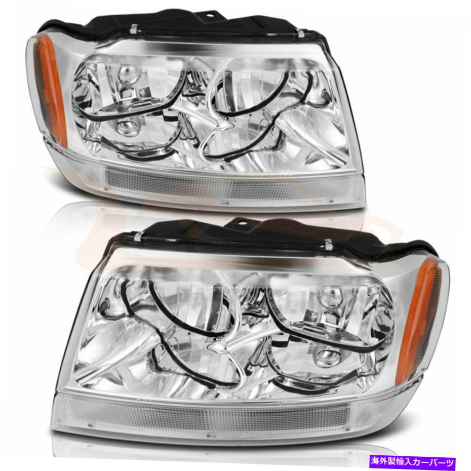 USヘッドライト ヘッドライトヘッドランプアセンブリ1999-2004ジープグランドチェロキーフロントクリアライト Headlights Headlamp Assembly For 1999-2004 Jeep Grand Cherokee Front Clear Light【並行輸入品】