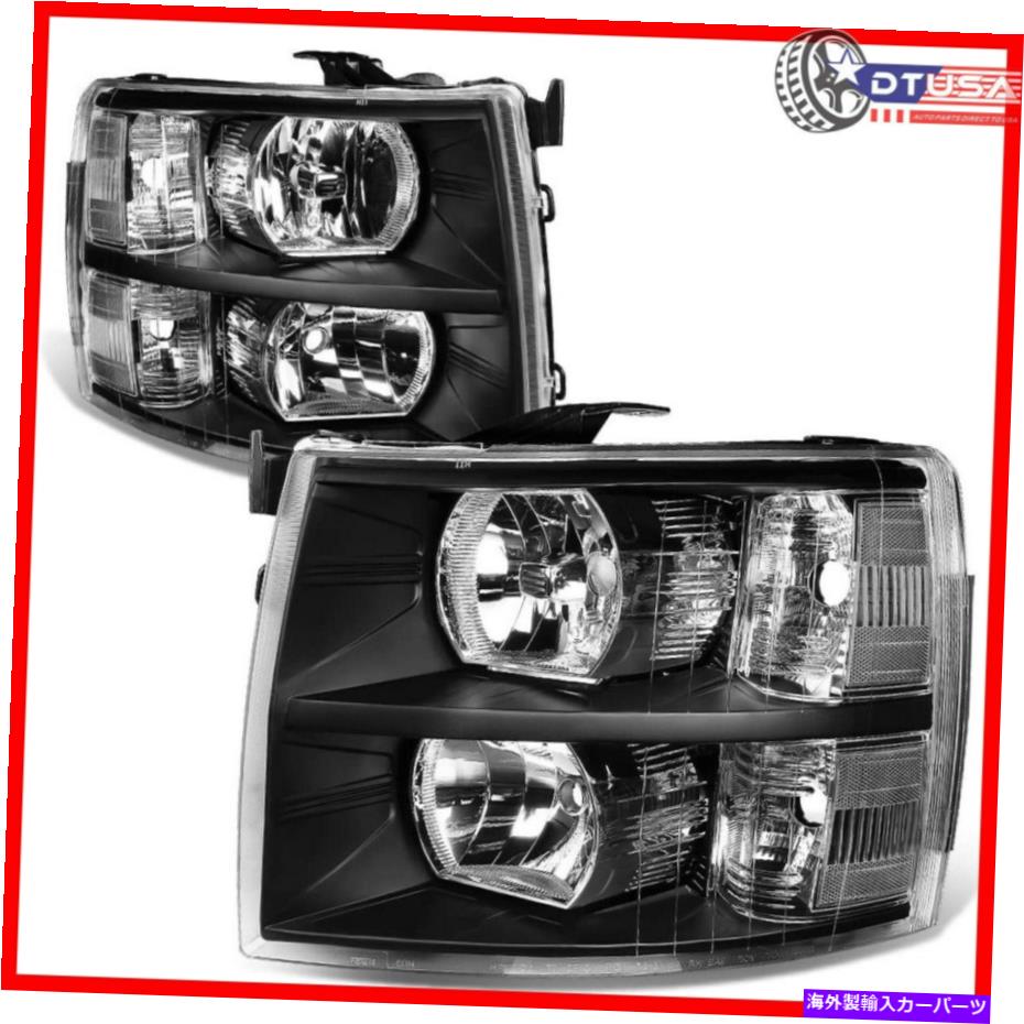 USヘッドライト Chevy Silverado 1500 2500 3500 07-13のための黒い住宅クリアコーナーのヘッドライト Black Housing Clear Corner Headlights for Chevy Silverado 1500 2500 3500 07-13【並行輸入品】