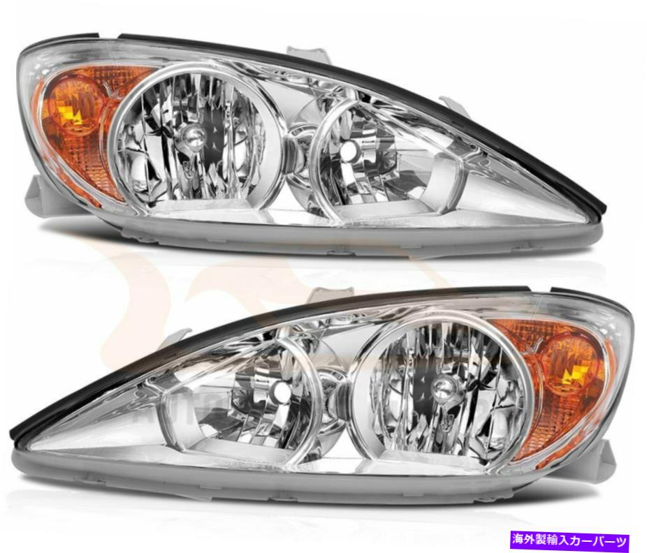 USヘッドライト 2002-2004トヨタカムリクロムヘッドランプアセンブリ左+右側ヘッドライト Fits 2002-2004 Toyota Camry Chrome Headlamps Assembly Left+Right Side Headlights【並行輸入品】