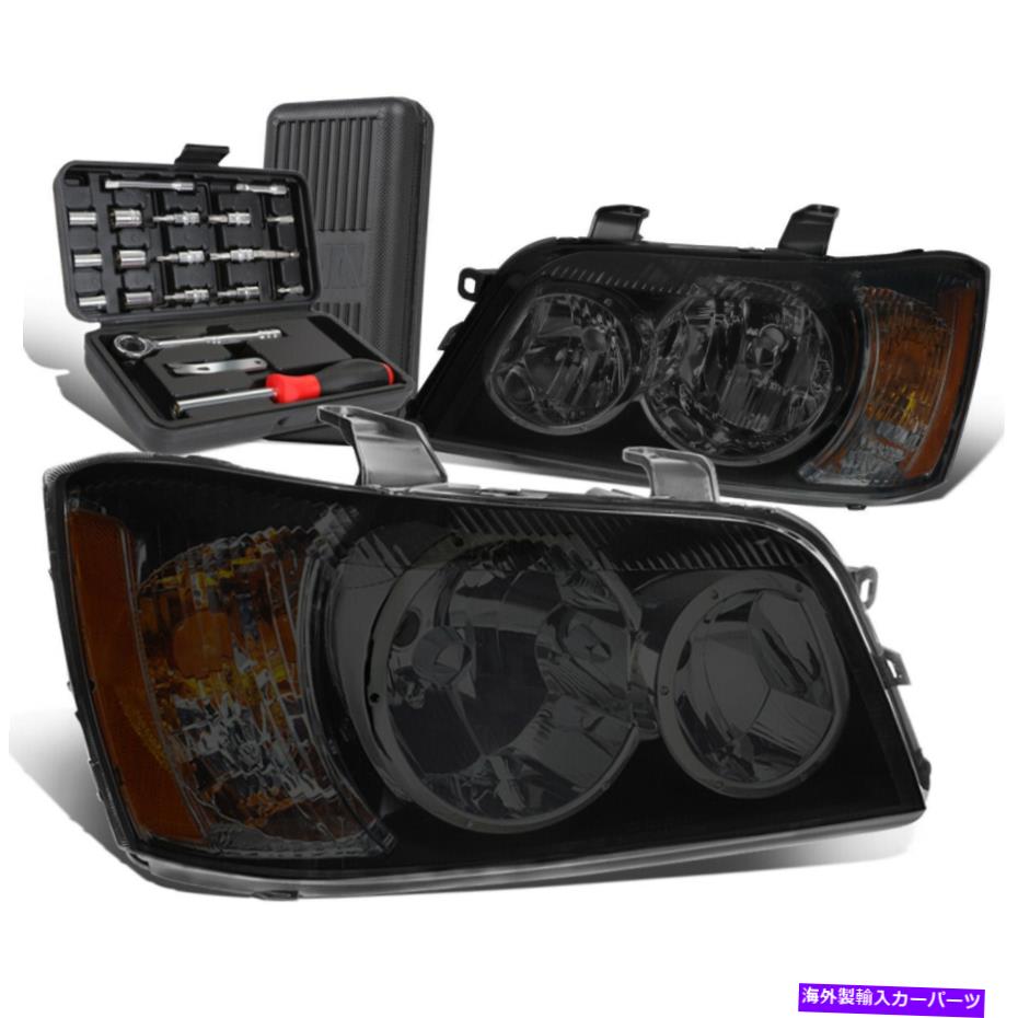 USヘッドライト 2001-2003のトヨタハイランダーペアの喫煙琥珀側のヘッドライトランプ+ツールボックス For 2001-2003 Toyota Highlander Pair Smoked Amber Side Headlight Lamps+Tool Box【並行輸入品】