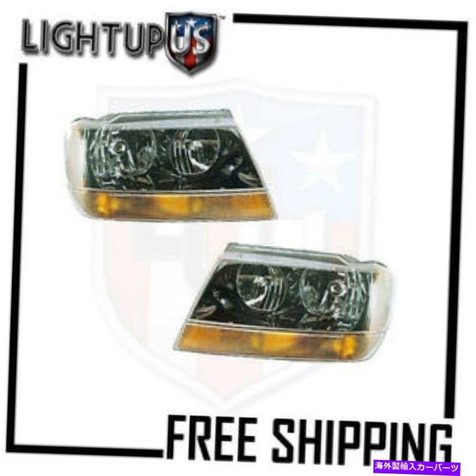 USヘッドライト ヘッドライトヘッドランプペアは99-04 Grand Cherokee Laredoの右右のセット Headlights Headlamps Pair Left right set for 99-04 Grand Cherokee Laredo【並行輸入品】