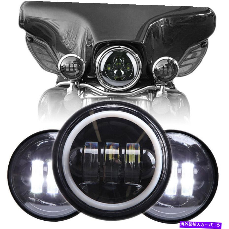 USヘッドライト 7インチLEDヘッドライト4.5 ''ハーレーダビッドソンツーリングダイナのための霧の通過ライト 7 inch LED Headlight 4.5’’ Fog Passing Lights For Harley Davidson Touring Dyna【並行輸入品】