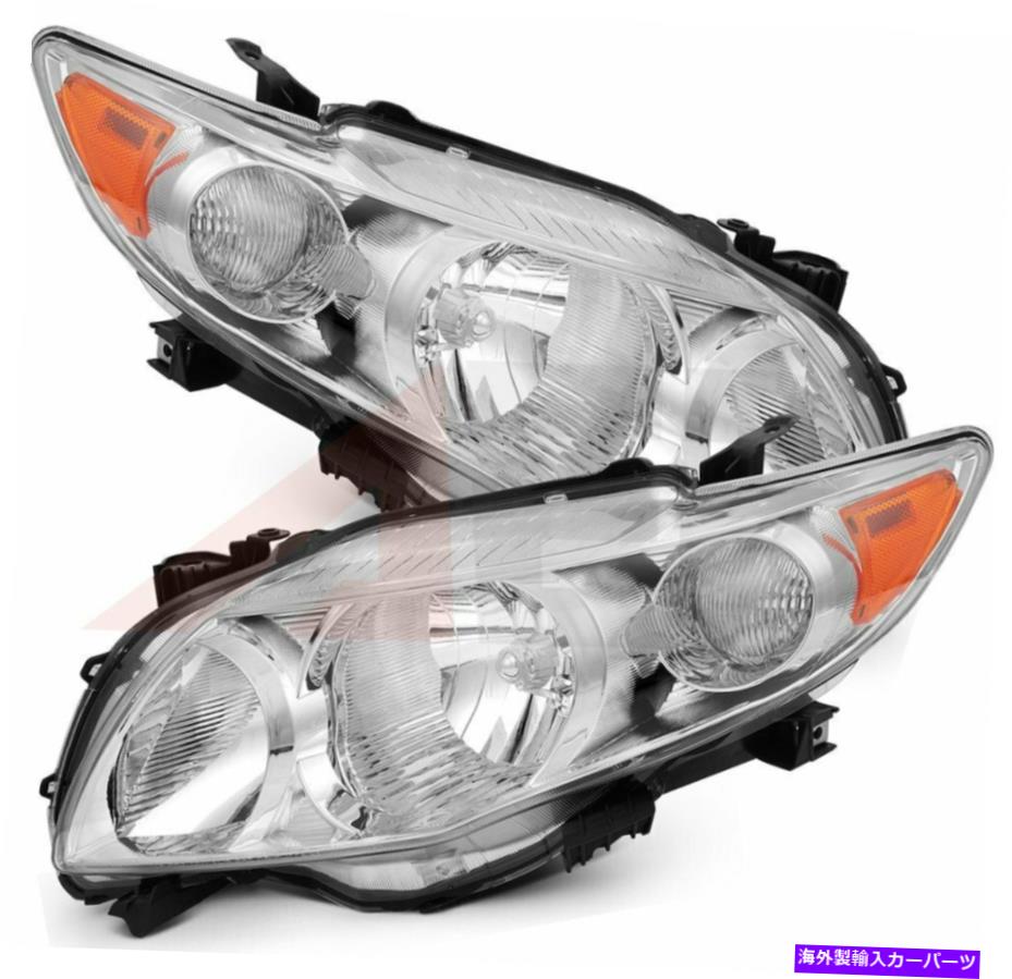 USヘッドライト 2009-2010トヨタカローラプロジェクターヘッドライトペア左+右クリアヘッドランプ For 2009-2010 Toyota Corolla Projector Headlights Pair Left+Right Clear Headlamp【並行輸入品】