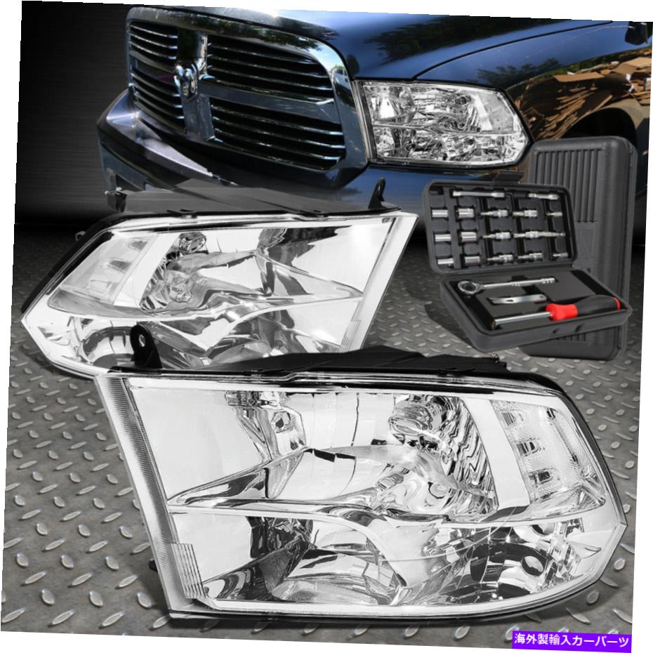 USヘッドライト 09-18 RAM 1500 2500 3500クロムハウジングクリアコーナーヘッドライトランプ+ツールセット FOR 09-18 RAM 1500 2500 3500 CHROME HOUSING CLEAR CORNER HEADLIGHT LAMP+TOOL SET【並行輸入品】