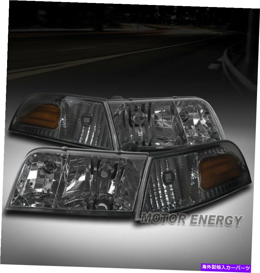 USヘッドライト 98-11フォードクラウンビクトリアヘッドライトヘッドライトヘッドランプW /コーナーランプの煙 FOR 98-11 FORD CROWN VICTORIA HEADLIGHT HEADLAMP W/CORNER LAMP SMOKE LEFT+RIGHT【並行輸入品】