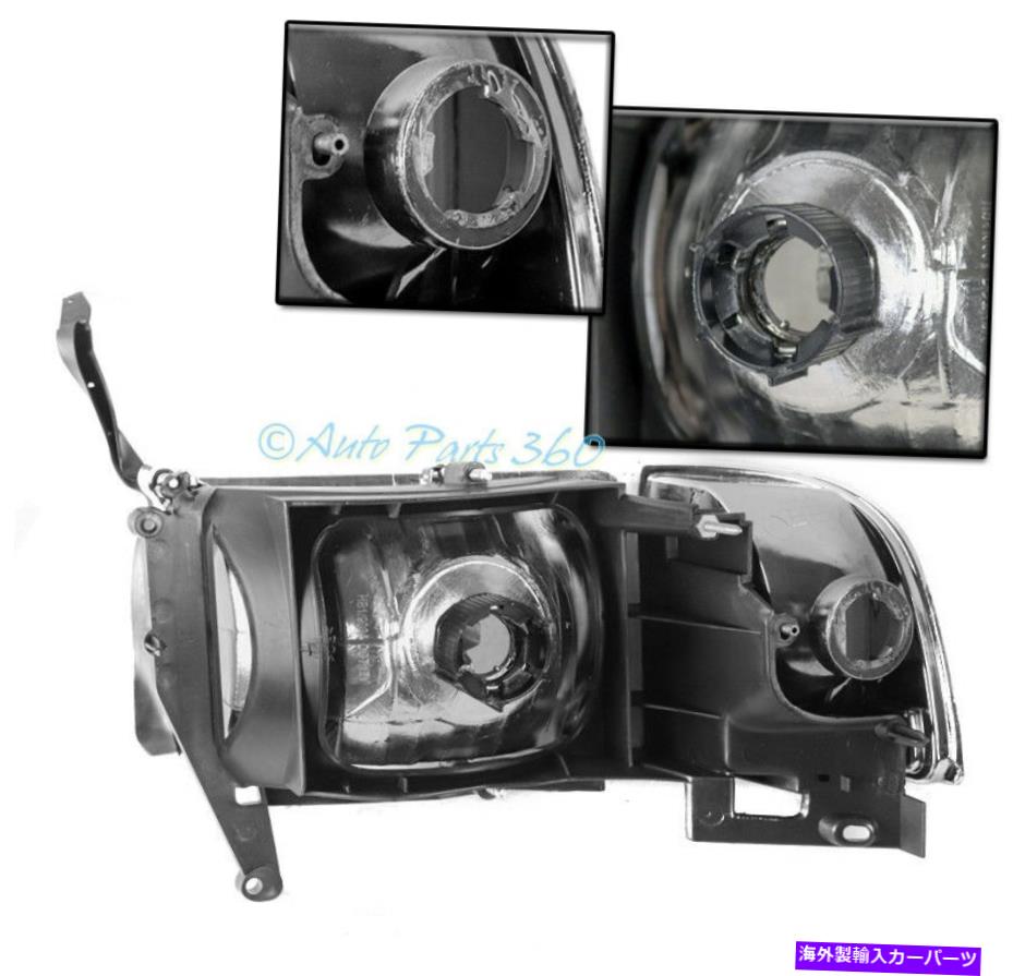 USヘッドライト 94-01 Dodge RAM 1500交換用クロムヘッドライトW / LED DRLキット左+右 FOR 94-01 DODGE RAM 1500 REPLACEMENT CHROME HEADLIGHTS W/LED DRL KIT LEFT+RIGHT【並行輸入品】