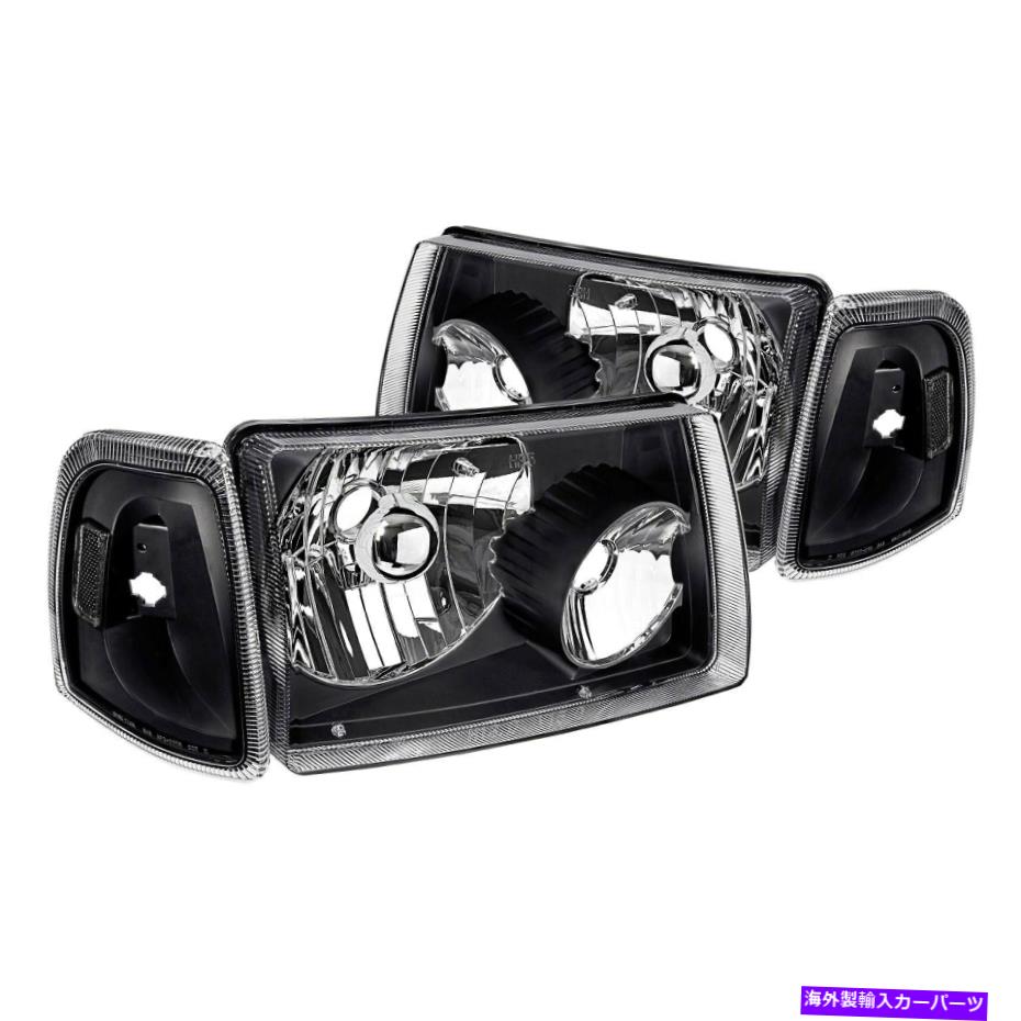 USヘッドライト Ford Ranger 01-11ルーメンブラックファクトリースタイルヘッドライトWコーナーライト For Ford Ranger 01-11 Lumen Black Factory Style Headlights w Corner Lights【並行輸入品】