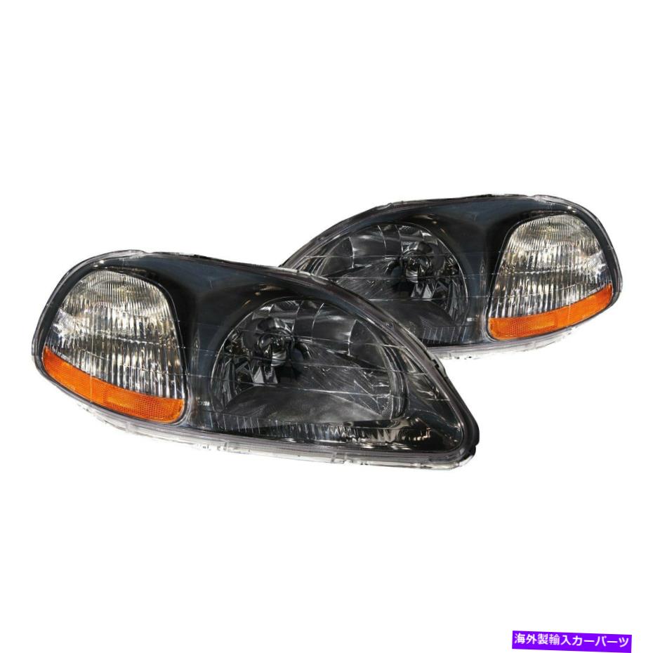 USヘッドライト Honda Civic 1996-1998 Anzo 121248 Chrome Euroヘッドライト用 For Honda Civic 1996-1998 Anzo 121248 Chrome Euro Headlights【並行輸入品】