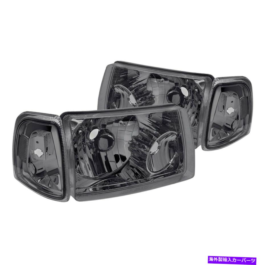 USヘッドライト Ford Ranger 01-11クローム/スモークファクトリースタイルヘッドライトWコーナーライト For Ford Ranger 01-11 Chrome/Smoke Factory Style Headlights w Corner Lights【並行輸入品】 37,567円
