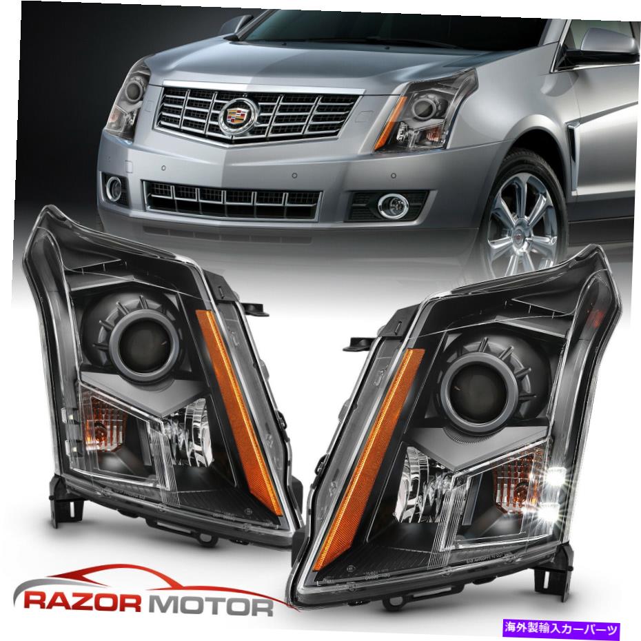USヘッドライト 2010-2016 Cadillac SRXハロゲンヘッドライトブラックヘッドランプ交換左+右 2010-2016 Cadillac SRX Halogen Headlights Black Headlamps Replacement Left+Right【並行輸入品】