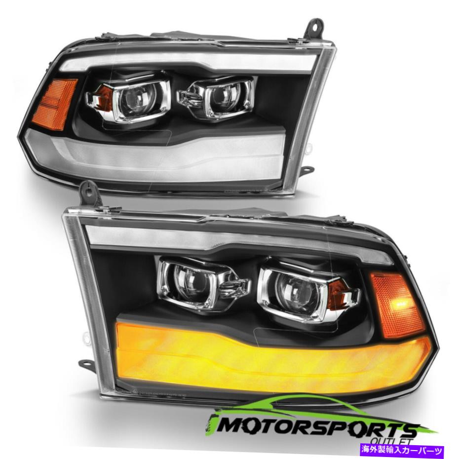 USヘッドライト 2009-2018 Dodge RAM 1500 2500 2500 3500ブラックLED DRLデュアルプロジェクターヘッドライト For 2009-2018 Dodge Ram 1500 2500 3500 Black LED DRL Dual Projector Headlights【並行輸入品】｜Us Custom Parts Shop USDM