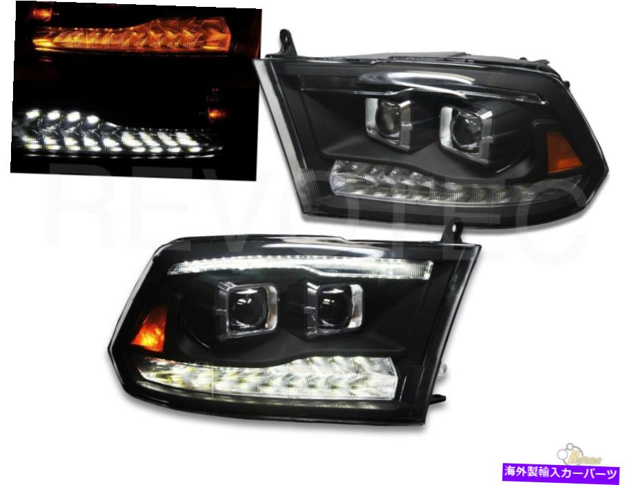 USヘッドライト ブラックスイッチバッククワッドプロジェクターヘッドライト09-18ドッジRAM 1500 2500ピックアップ Black Switchback Quad Projector Headlights For 09-18 Dodge Ram 1500 2500 Pickup【並行輸入品】｜Us Custom Parts Shop USDM