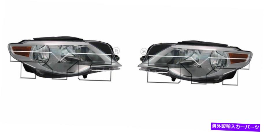 USヘッドライト 2009-2012フォルクスワーゲンCCハロゲンヘッドライトドライバー＆旅客LH + RH For 2009-2012 Volkswagen CC Halogen Headlight Driver & Passenger LH+RH【並行輸入品】