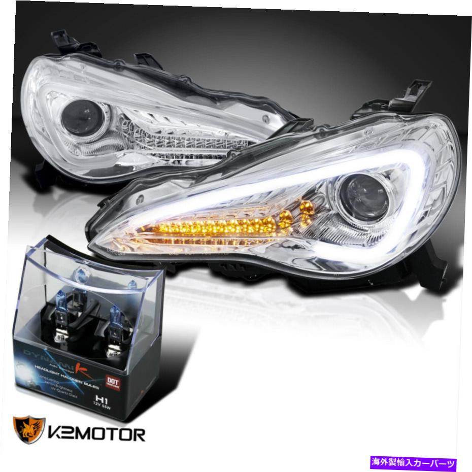 USヘッドライト 2012-2017 SCION FR-SクリアLED DRLプロジェクターヘッドライト+ H1ハロゲン電球 For 2012-2017 Scion FR-S Clear LED DRL Projector Headlights+H1 Halogen Bulbs【並行輸入品】