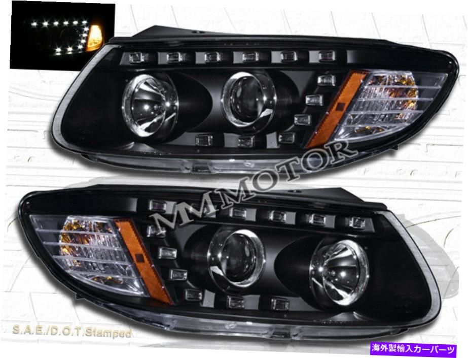 USヘッドライト 2007-12サンタフェースGLS R8スタイルLEDストリッププロジェクターヘッドライトブラック FOR 2007-12 SANTA FE SE GLS R8 STYLE LED STRIP PROJECTOR HEADLIGHTS BLACK【並行輸入品】