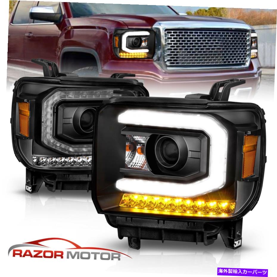 USヘッドライト GMC Sierra 2014-2018 1500HD; 2015-2019 2500HD / 3500HD LEDブラックヘッドライト For GMC Sierra 2014-2018 1500HD ;2015-2019 2500HD/3500HD LED Black Headlight【並行輸入品】