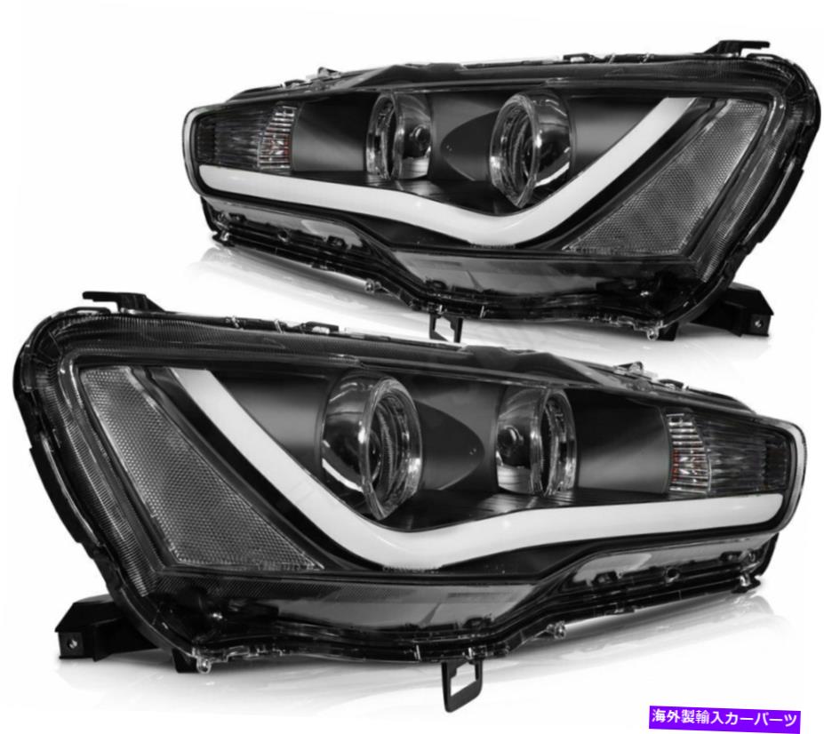 USヘッドライト フィット三菱ランサーEVO x 08-2017 LEDヘッドライトHaloプロジェクターのフロントライト Fits Mitsubishi Lancer EVO X 08-2017 LED Headlights Halo Projector Front Lights【並行輸入品】 64,370円