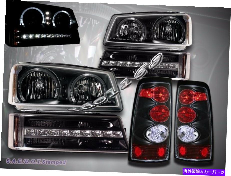 USヘッドライト 03 04 05 05 06 Chevy Silverado LEDヘッドライト+バンパーライト+テールライトブラック 03 04 05 06 CHEVY SILVERADO LED HEADLIGHTS + BUMPER LIGHTS +TAIL LIGHTS BLACK【並行輸入品】 63,575円