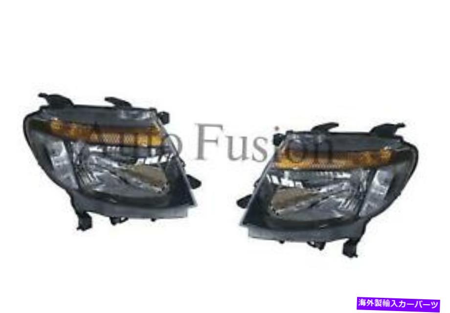 USヘッドライト Ford Ranger PX（2011-2015）のためのブラックのヘッドライトペア Headlights Pair In Black For Ford Ranger PX (2011-2015)【並行輸入品】