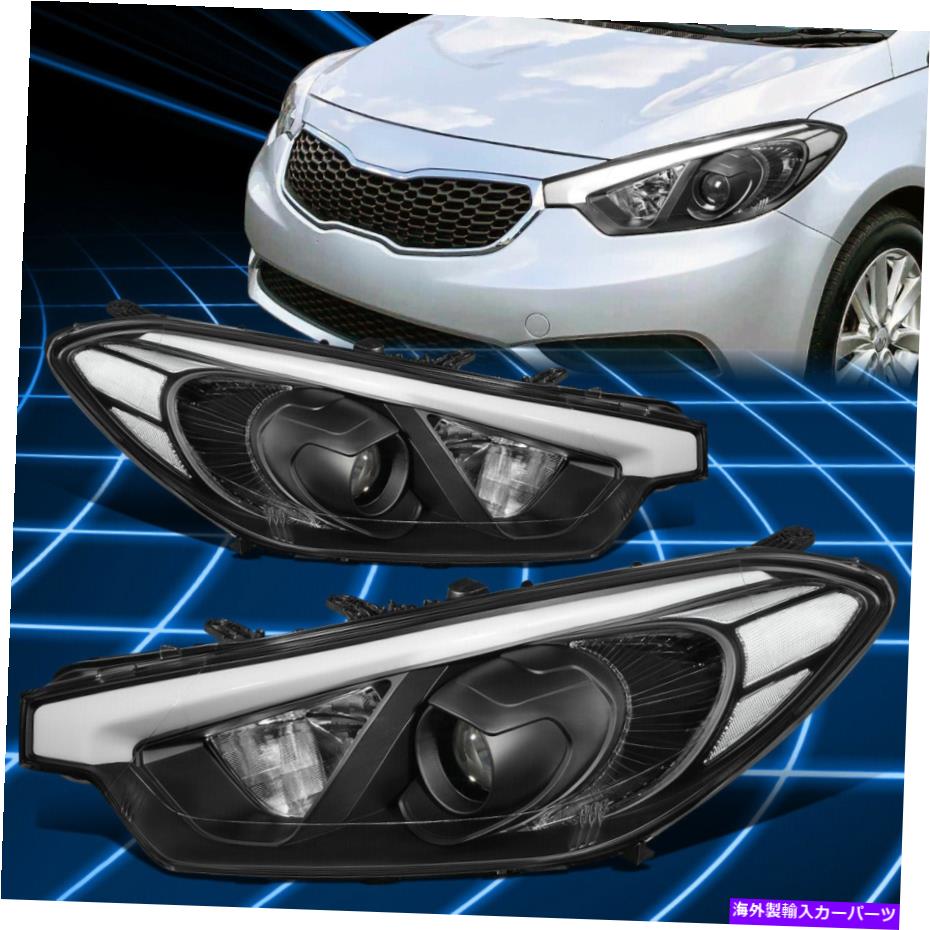 USヘッドライト 14-16 Forte 5 Koupプロジェクターブラックハウジングヘッドライトクリアコーナーランプ For 14-16 Forte 5 Koup Projector Black Housing Headlights Clear Corner Lamps【並行輸入品】|Us Custom Parts Shop USDM