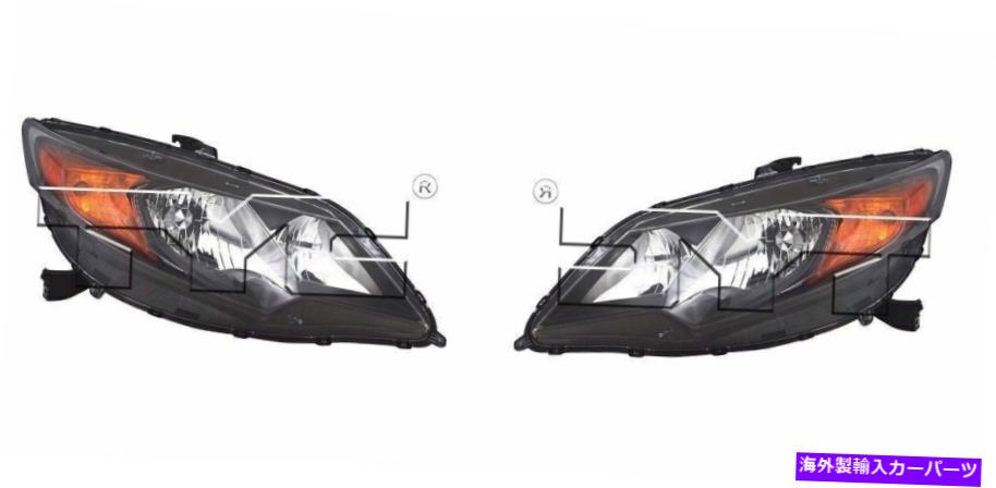 USヘッドライト 2014-2015ホンダシビッククーペハロゲンヘッドライトドライバー＆旅客サイドLH + RH For 2014-2015 Honda Civic Coupe Halogen Headlights Driver & Passenger Side LH+RH【並行輸入品】