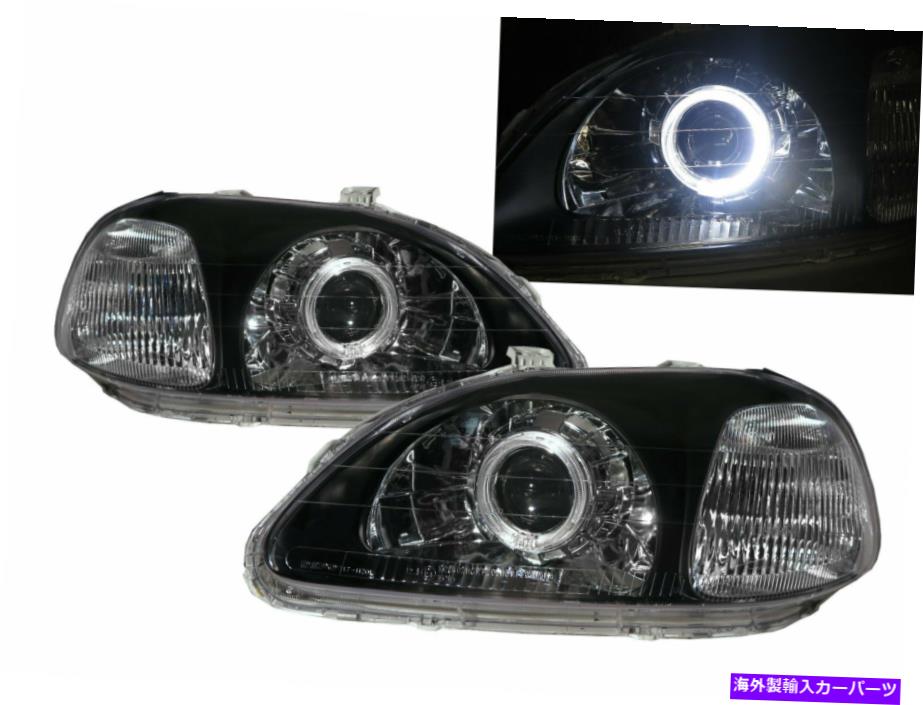 USヘッドライト Civic EJ / EK / EM MK6 96-98ガイドLED HaloプロジェクターヘッドライトブラックHONDA LHD Civic EJ/EK/EM MK6 96-98 Guide LED Halo Projector Headlight Black for HONDA LHD【並行輸入品】｜Us Custom Parts Shop USDM