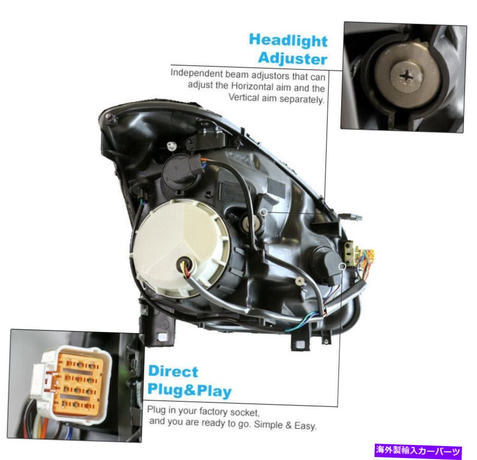 USヘッドライト 07-08 Maxima SE SLブラック交換プロジェクターヘッドライトW / LED DRL信号 For 07-08 Maxima SE SL Black Replacement Projector Headlights w/LED DRL Signal【並行輸入品】