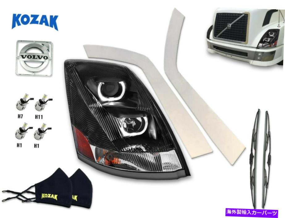 USヘッドライト LEDバーが付いているヘッドライト投影ブラックVolvo VNL 2004-17 +セット Headlight Projection Black with LED bar Halos RIGHT for Volvo VNL 2004-17 + SET【並行輸入品】 65,163円