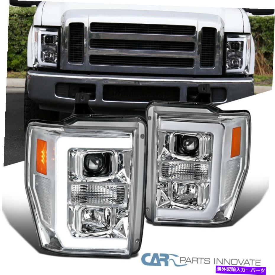 USヘッドライト 08-10フォードF250 F350 F550 F550スーパーデューティクリアLEDバープロジェクターヘッドライト For 08-10 Ford F250 F350 F450 F550 Super Duty Clear LED Bar Projector Headlights【並行輸入品】